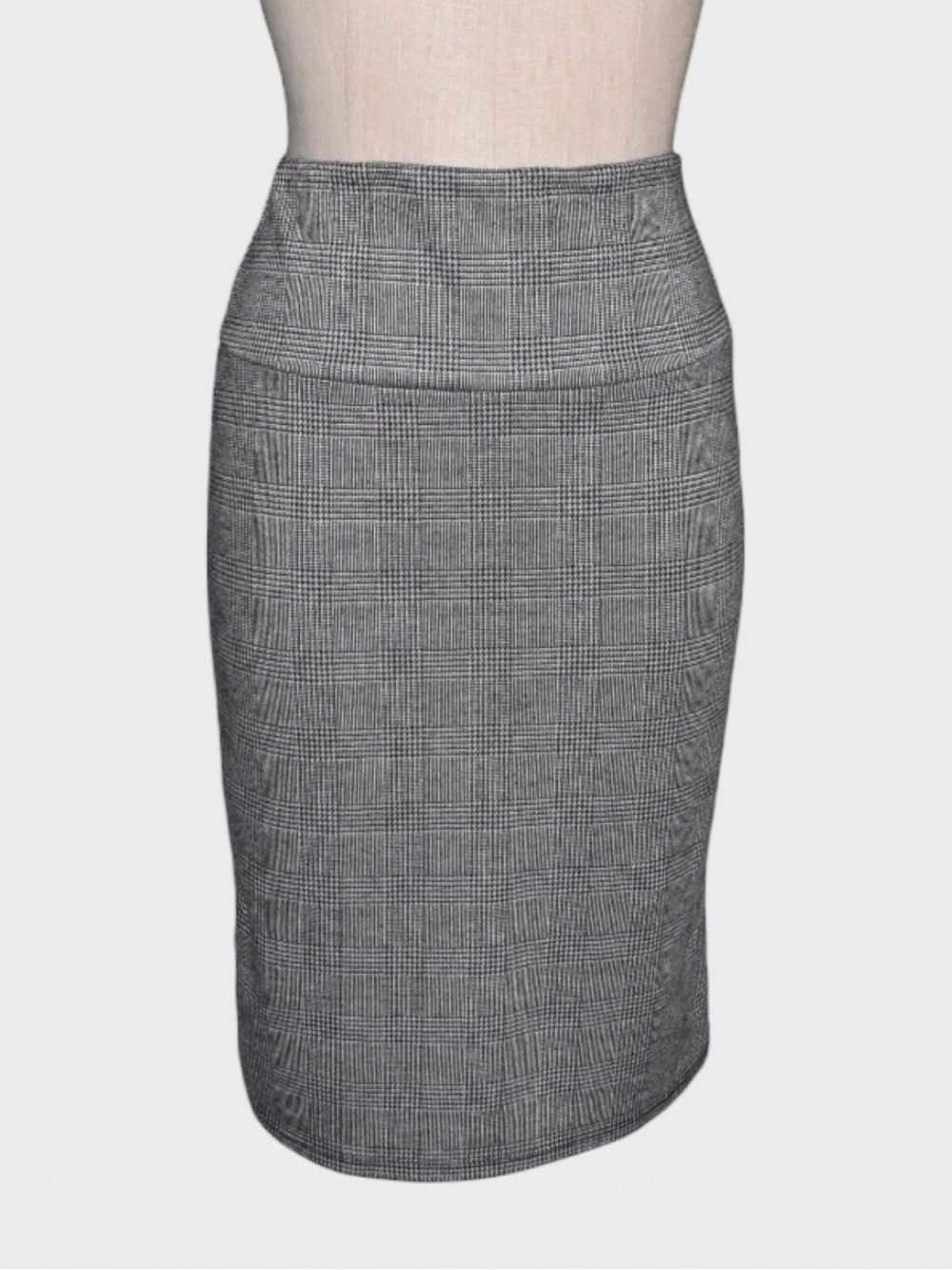 Ashley Blue Plaid Pencil Skirt